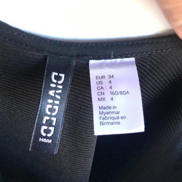 Divided by H&M Pullover Tank Mini Dress in Black - Sz 4 - Picture 3 of 4